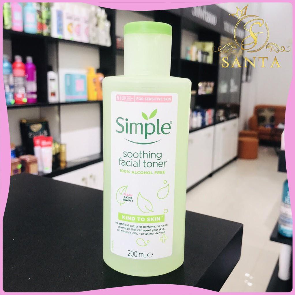 [CHÍNH HÃNG] Nước Hoa Hồng Simple Kind to Skin Smothing Facial Toner 200ml ( mẫu cũ )