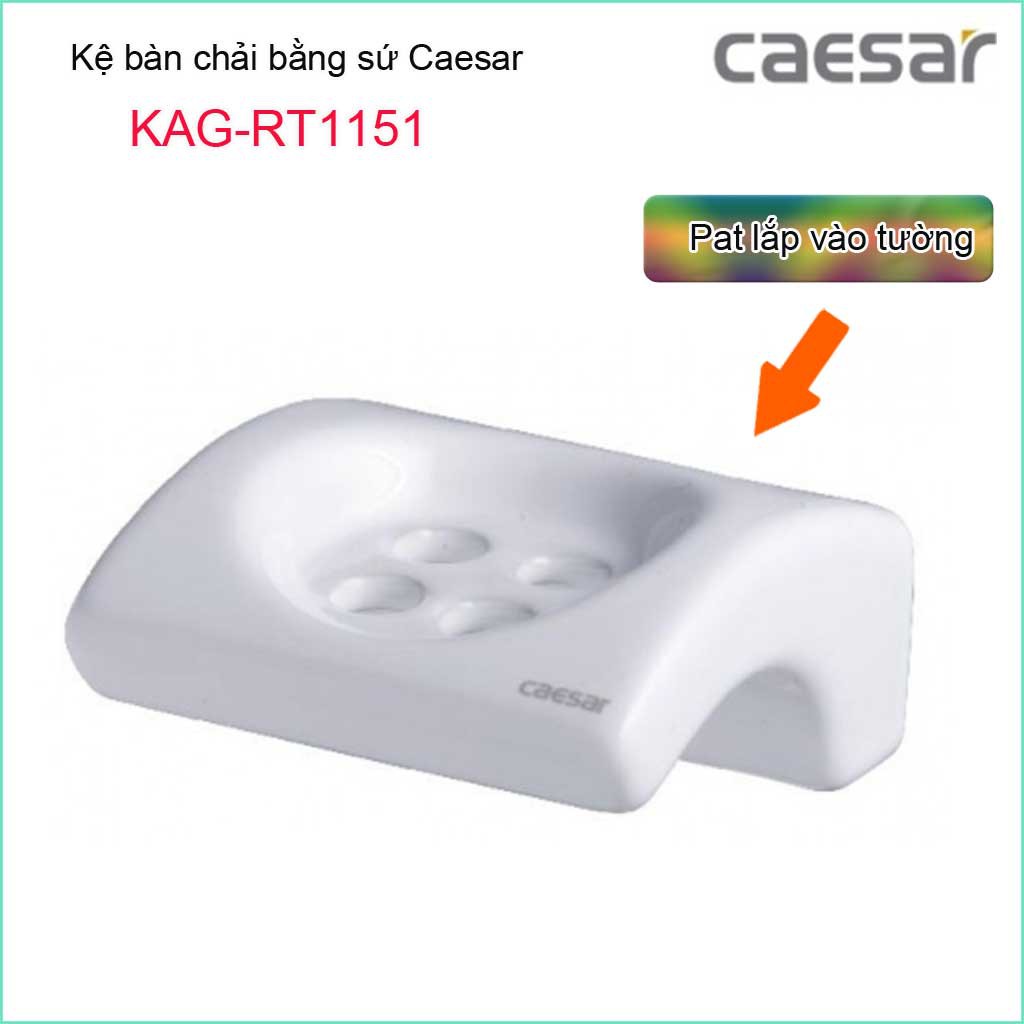 Kệ ly bàn chải sứ Caesar KAG-RT1151, kệ để bàn chải đánh răng dễ vệ sinh luôn trắng bóng