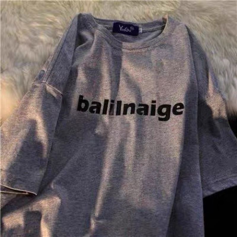 Áo Thun Cotton Tay Lỡ Frorm Rộng In Chữ Balilnaige