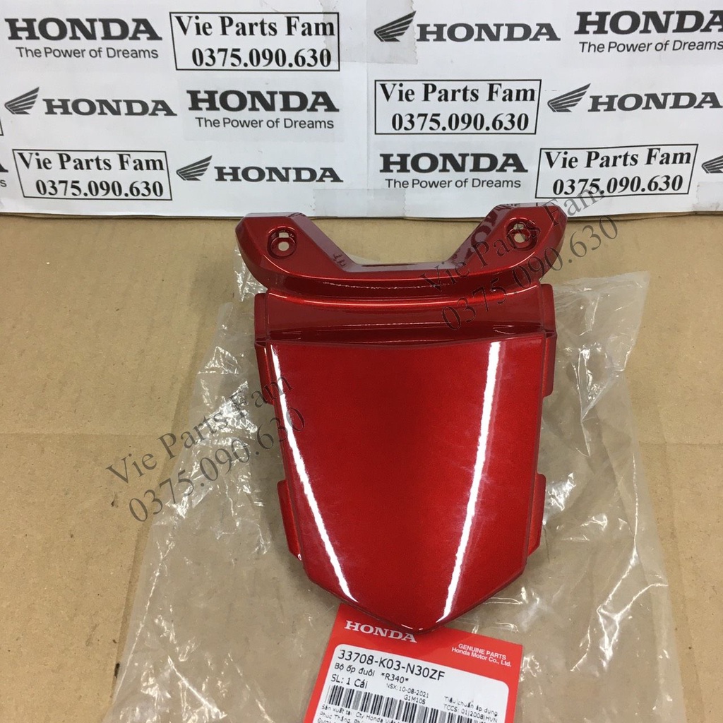 Ốp đuôi sau, mu rùa, ốp trên đèn hậu Wave RSX Fi 2014-2023 , din Honda 100%