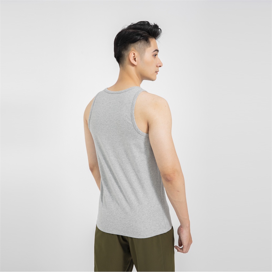 Áo Thun Ba 3 Lỗ Nam ARISTINO ATTR06 Mặc Lót Trong Tập Gym màu xám trơn dáng Tanktop vai nhỏ vải Supima Cotton cao cấp