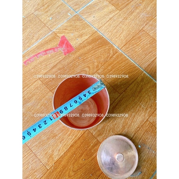 Ca đồng đỏ  cao 15 x 10 cm chất liệu bằng đồng đỏ hàng  gò thủ công  tay