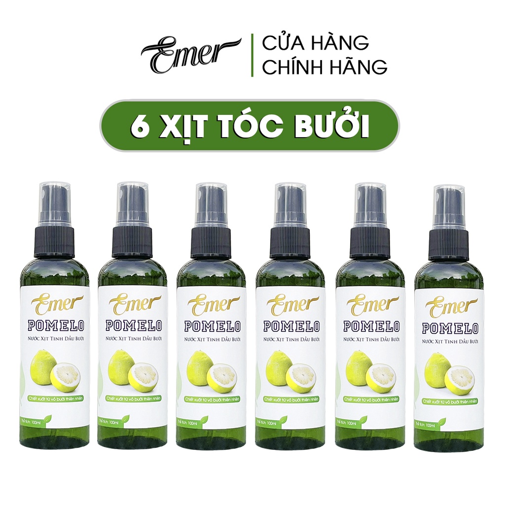 Combo 6 chai xịt dầu dưỡng tóc bưởi kích mọc tóc pomelo Emer Garin 100ml x6