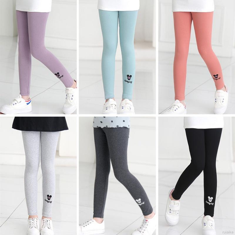 Quần Legging Thêu Hình Chuột Mickey Cho Bé Gái Từ 2-11 Tuổi