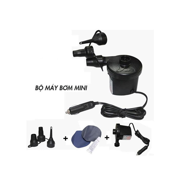 Nệm hơi ô tô chất liệu vải nhung cao cấp kèm bơm + và gối tựa đầu, thiết kế gọn gàng