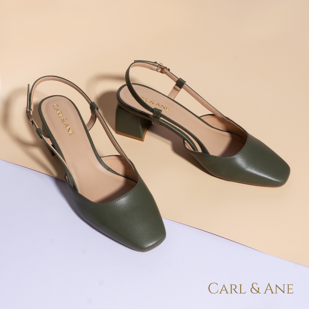 Carl & Ane - Giày cao gót nữ kiểu dáng bít mũi phối dây tinh tế thời trang màu trắng _ CL003