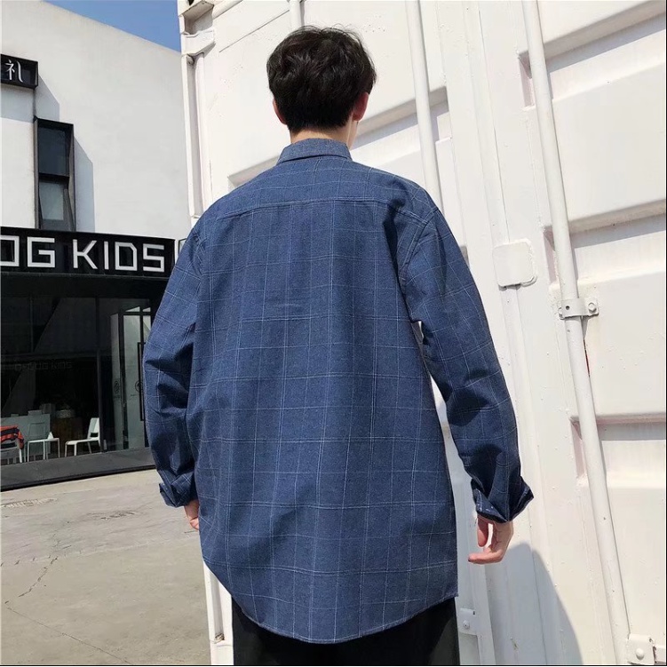 Áo sơ mi retro unisex áo sơ mi nam phong cách Hàn Quốc áo dài tay áo sơ mi caro nam bông ifashion oversize áo sơ mi unisex