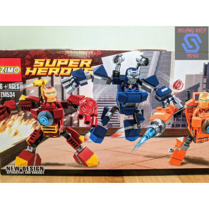 Đồ chơi Lego Minifigure Super Heroes Iron man robot MK36,MK17,MK2,MK50 ZIMO ZM534