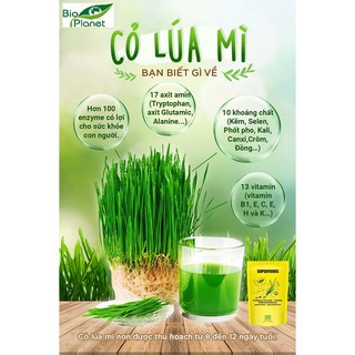 Bột cỏ lúa mì hữu cơ Bio Planet 150g