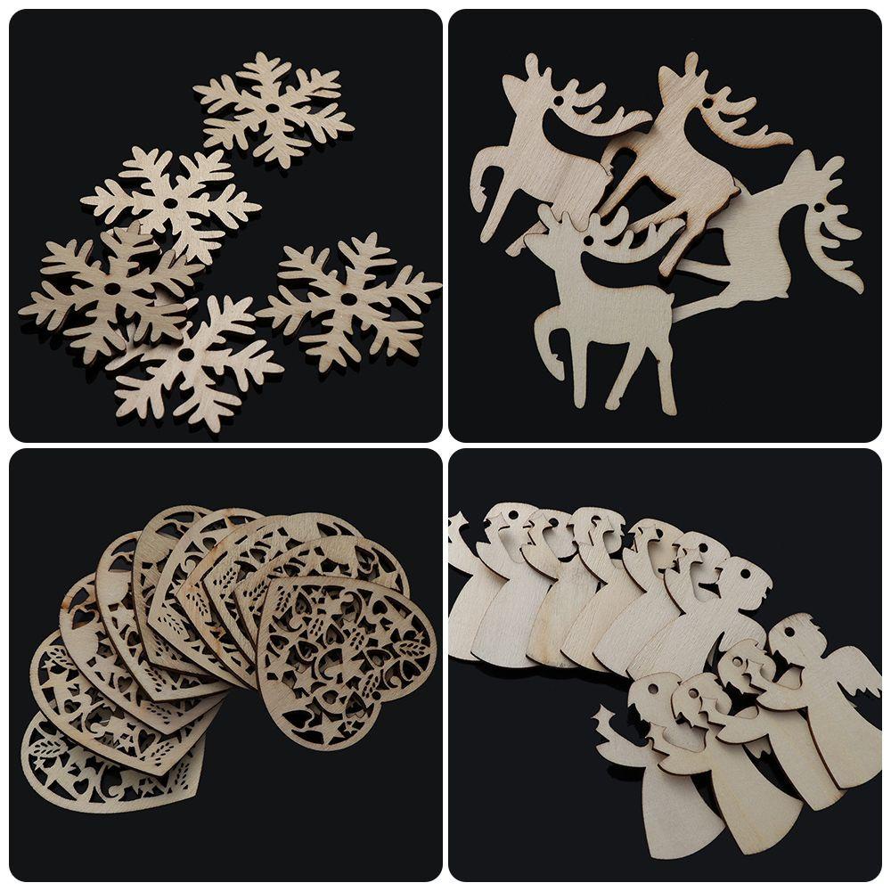 KUNHEV Set 10 Phụ Kiện Trang Trí Cây Thông Giáng Sinh DIY Hình Thiên Thần / Người Tuyết