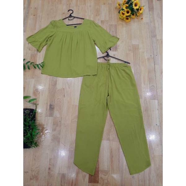 Bộ tole/lanh nữ QUẦN DÀI, áo tay lở vnxk f21 siêu đẹp, size M, L Bộ tole nhiều màu đẹp, HOA 10 GIO