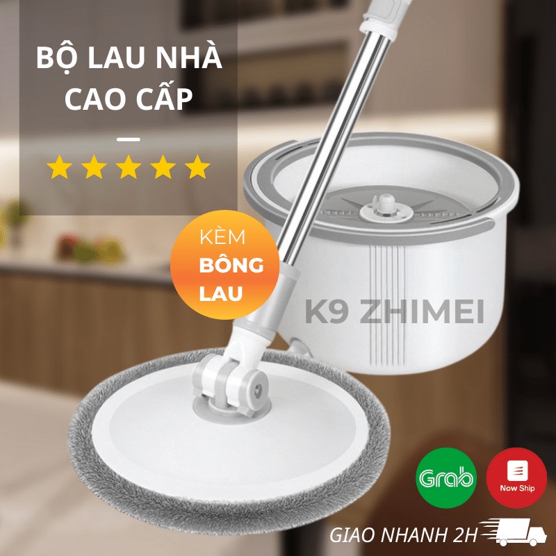 Cây Lau Nhà Tự Vắt Thông Minh K9 Chổi Lau Nhà Tách Nước Bẩn 360 Độ Bộ Lau Nhà Cao Cấp Tặng Kèm Bông Lau