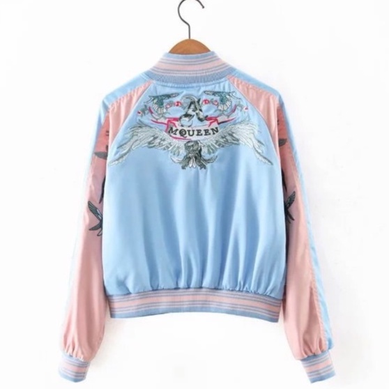 Áo khoác bomber thêu, áo bomber thêu hình đại bàng 2 lớp cực đẹp
