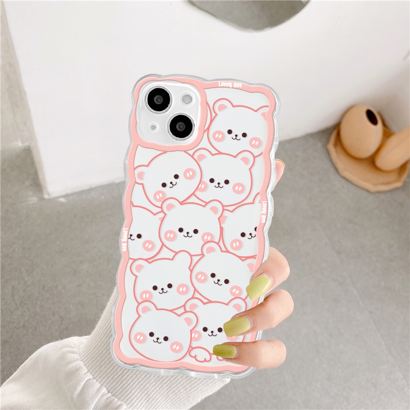 Ốp lưng iphone trong lượn sóng gấu thỏ cute 6/6plus/7/7plus/8/8plus/xs/11/12/13/pro/max/plus/promax-Sale Hot B2-14