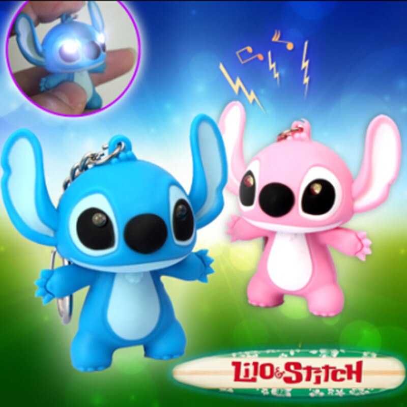 1 Móc Khóa Hình Stitch Có Đèn Led Dễ Thương