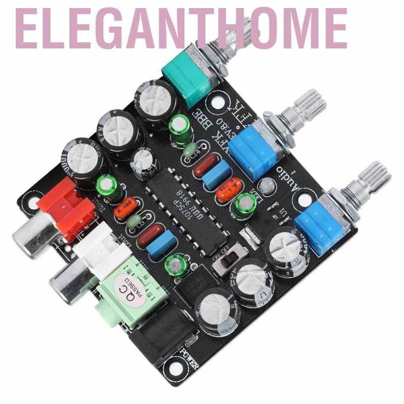 Eleganthome 2 Channel HiFi Sound Preamp Tone Board  Audio Mixer Module for Desktop Speaker