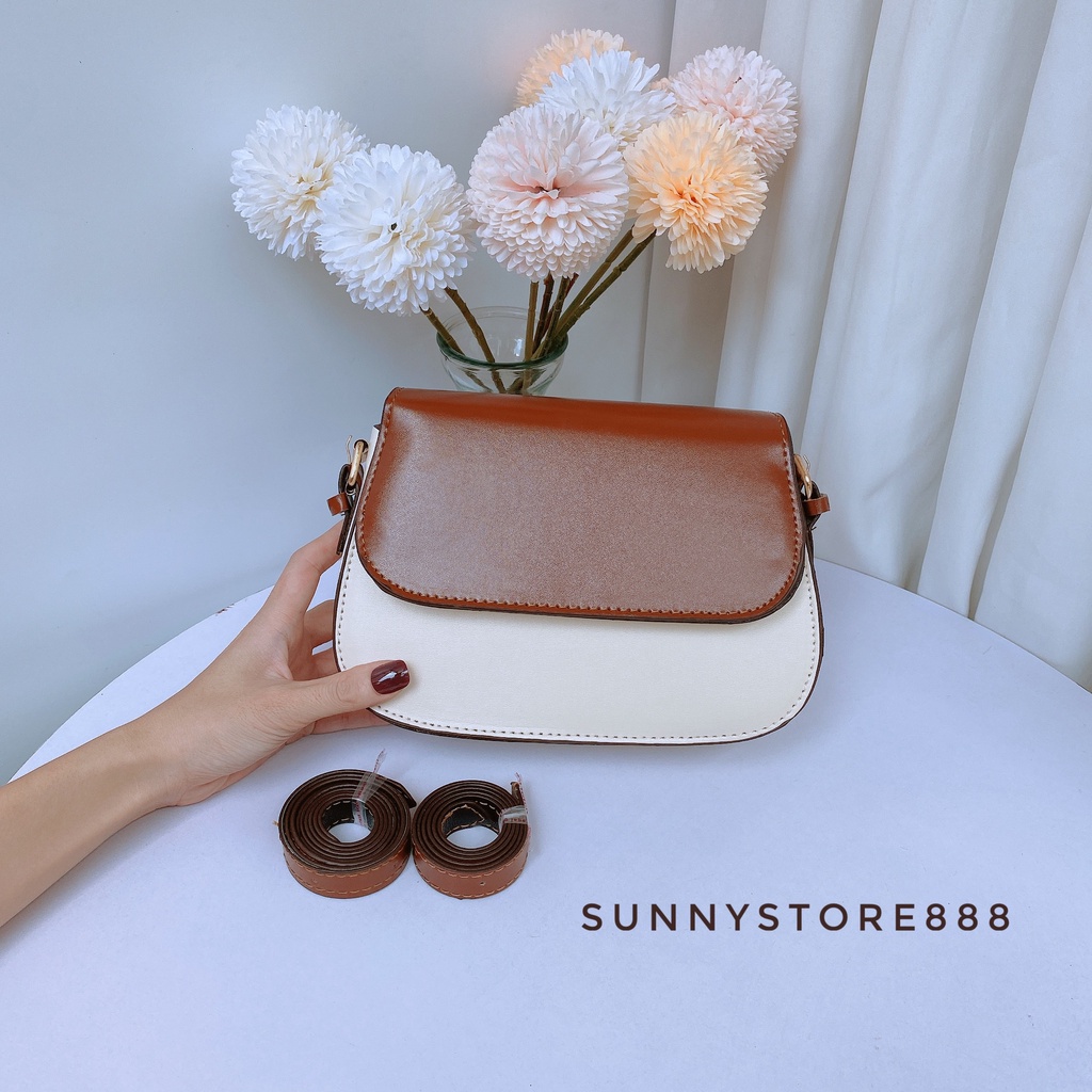 Ảnh thật Túi Đeo 2 Kiểu Hình Bầu 3 Ngăn Tặng 2 Dây Kèm S123