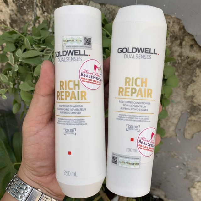 Gội xả cao cấp chăm sóc tóc hư tổn siêu mượt Goldwell Dualsenses Rich Repair Restoring 250ml/200ml