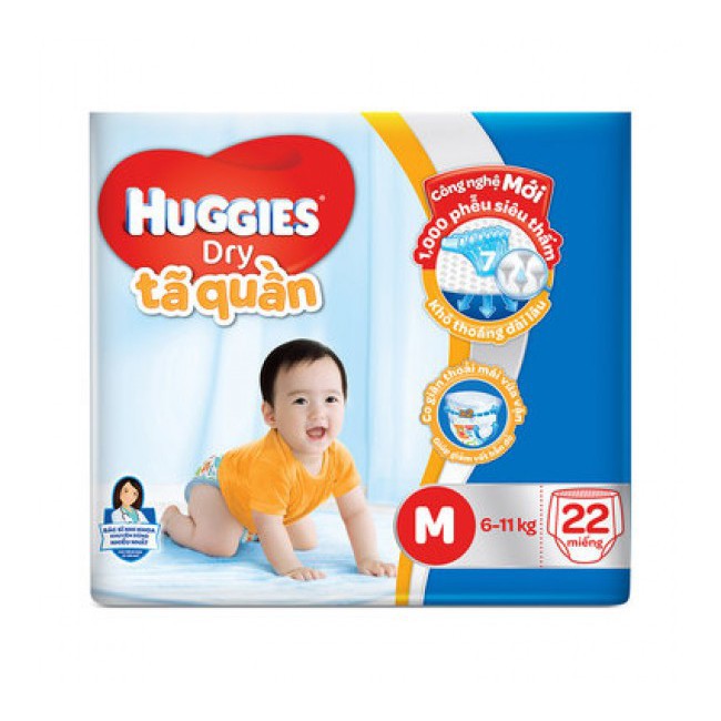 Tã bỉm quần Huggies Dry Pants gói nhỏ size S 24 miếng M 22 miếng L 20 Miếng XL 18 Miếng XXL 16 miếng date 2020 new.