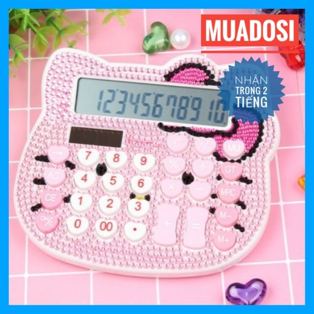 Máy Tính Hình Mèo Hello Kitty Đính Đá Dễ Thương