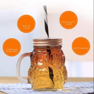 Ly quai thủy tinh cú mèo 350ml