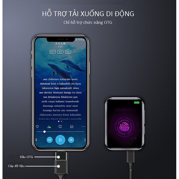 [Mã ELHACE giảm 4% đơn 300K] [Bảo Hành 1 Đổi 1] Máy Nghe Nhạc Xem Phim Không Dây Bluetooth Ruizu M9 Bộ Nhớ 16Gb