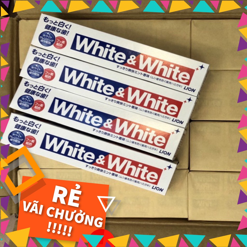 Kem đánh răng White & White Nhật Lion 150g