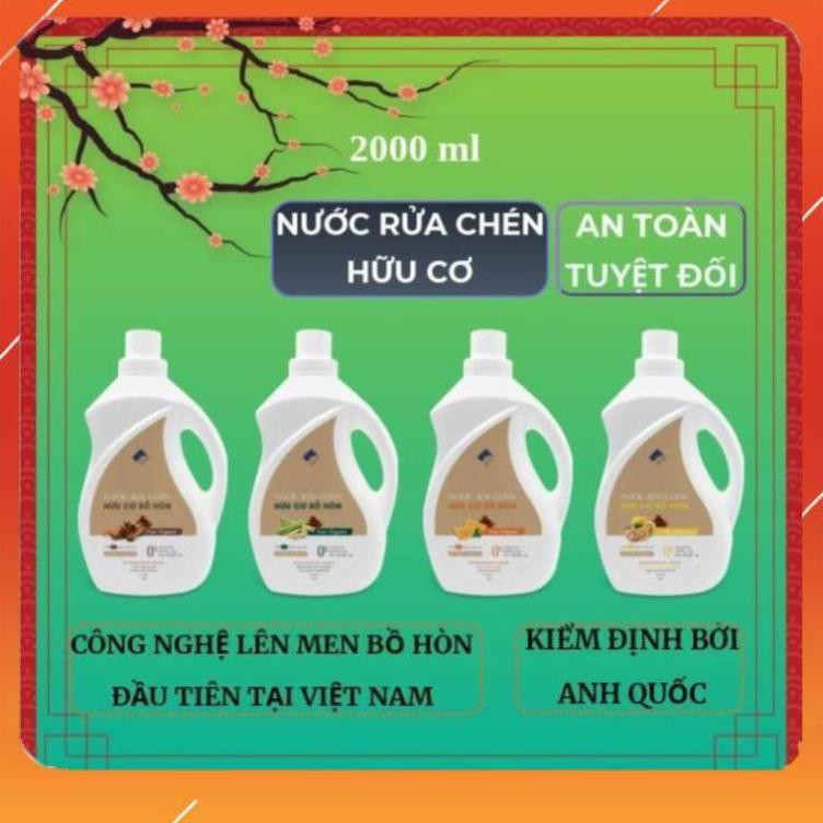 Nước rửa chén hữu cơ Bồ hòn 2000ml, Nước rửa bát hữu cơ tự nhiên Ecocare .