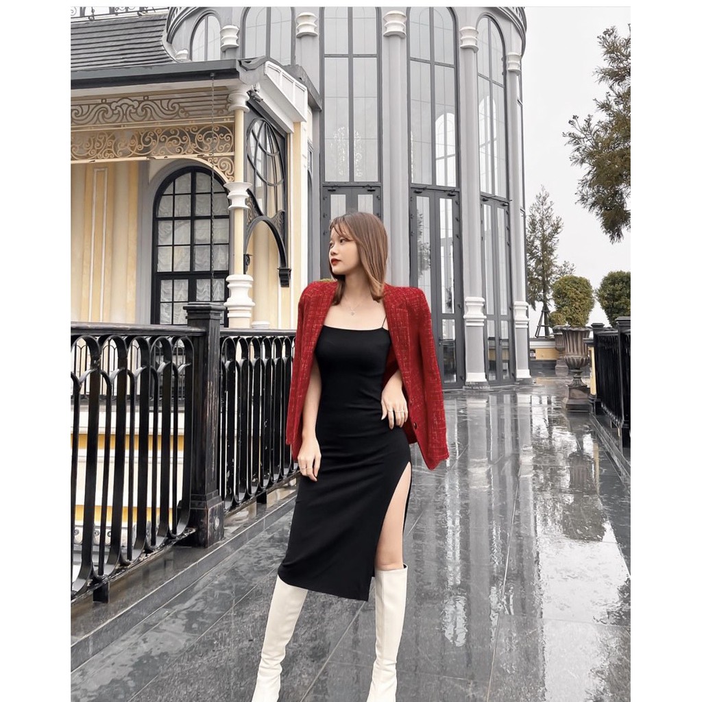 Áo khoác vest dạ đỏ