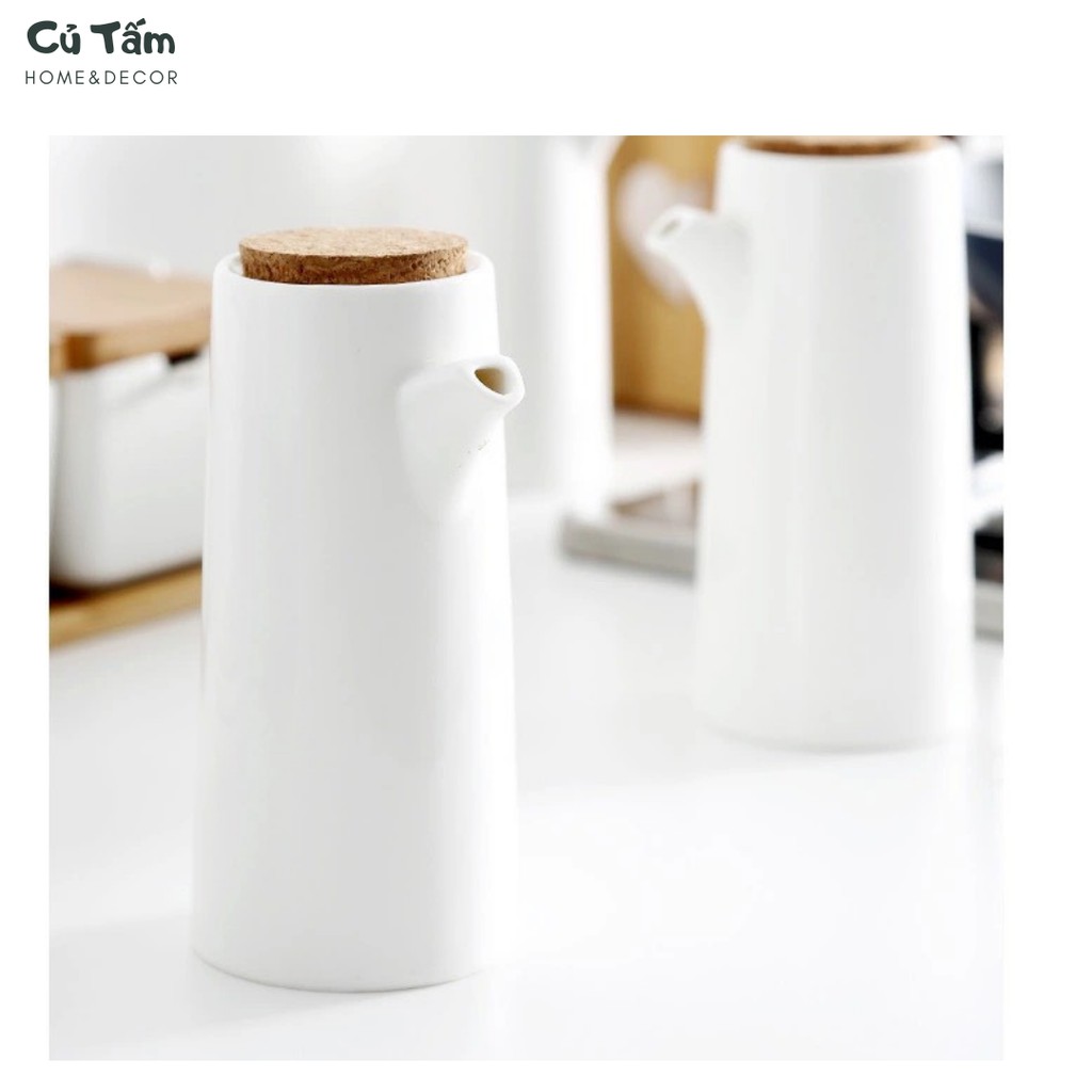 Lọ đựng gia vị, hũ gia vị bằng sứ cao cấp kèm kệ sắt và thìa - cutam.homedecor | BigBuy360 - bigbuy360.vn