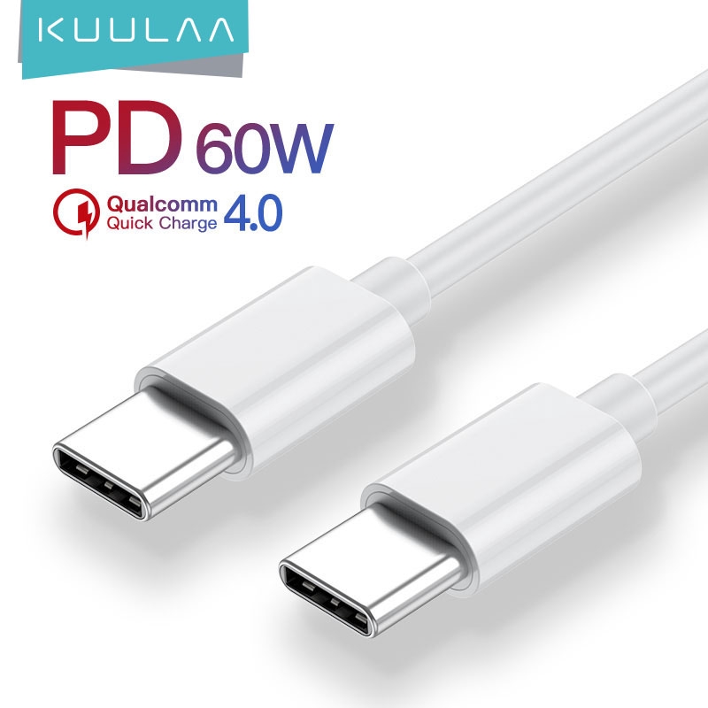 Cáp Sạc Nhanh KUULAA USB Type C PD QC 4.0 Cho Samsung Galaxy S10 S9 Xiaomi Redmi 60W