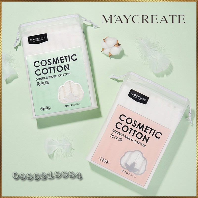 [Mã COSHOT28 hoàn 8% xu đơn 250K] Bông tẩy trang MayCreate 222 miếng BT39