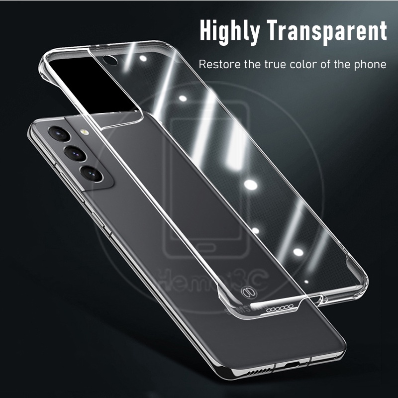 Ốp Điện Thoại PC Cứng Trong Suốt Không Viền Cho Samsung Galaxy S21 S20 S10 S9 Plus Ultra FE S21FE 5G
