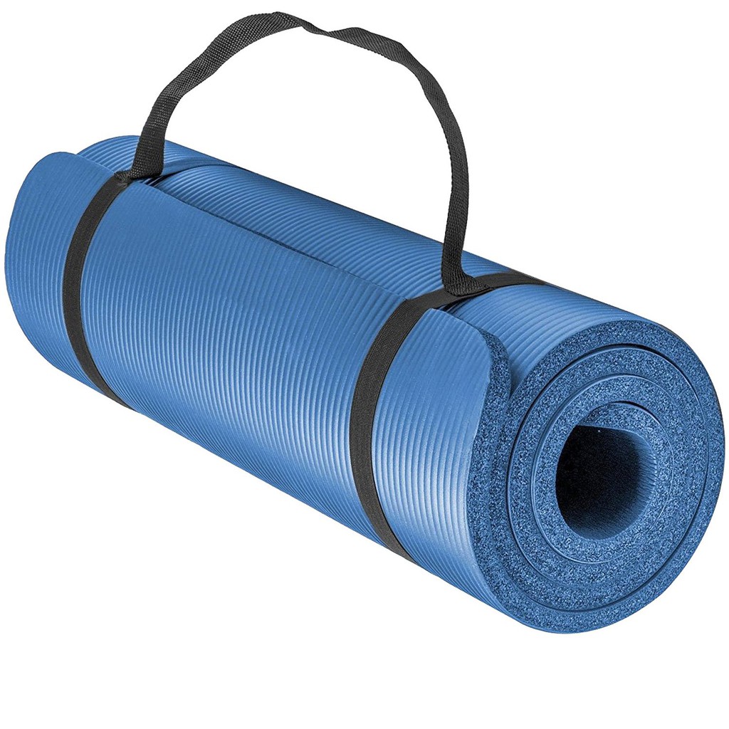 Thảm tập Yoga siêu bền, dày 10mm TPE (kèm túi đựng, dây đeo)