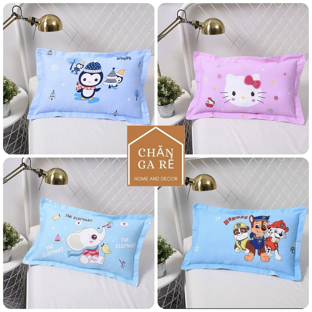 Gối trẻ em cottong  từ 1 tuổi chống bẹp đầu gối vỏ gối trẻ em đi học kích thước 30x50cm chọn mẫu nhiều hình dễ thương