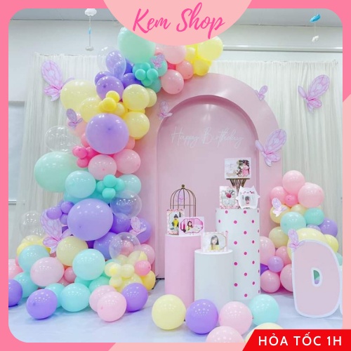 Set 50 Quả Bóng Tròn Tông Màu Pastel 10 Inch Trang Trí Sinh Nhật Cho Bé Trai Bé Gái Người Lớn - K80