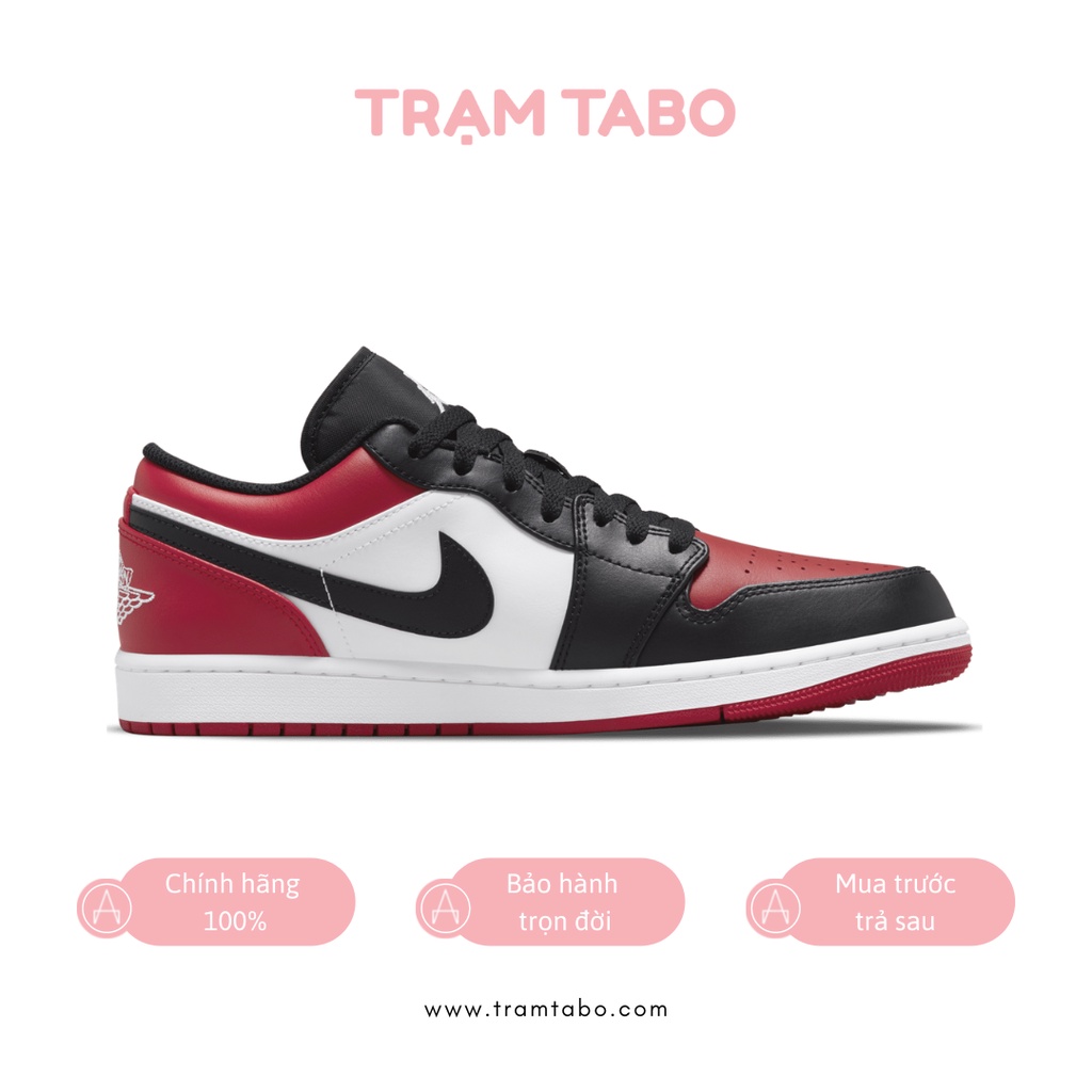 553558-612 - GIÀY NAM AIR JORDAN 1 LOW "BRED TOE" - MÀU ĐỎ/TRẮNG/ĐEN