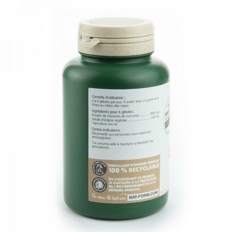 Tinh bột nghệ hữu cơ Nat Form Pháp Curcuma Bio - hộp 200 viên