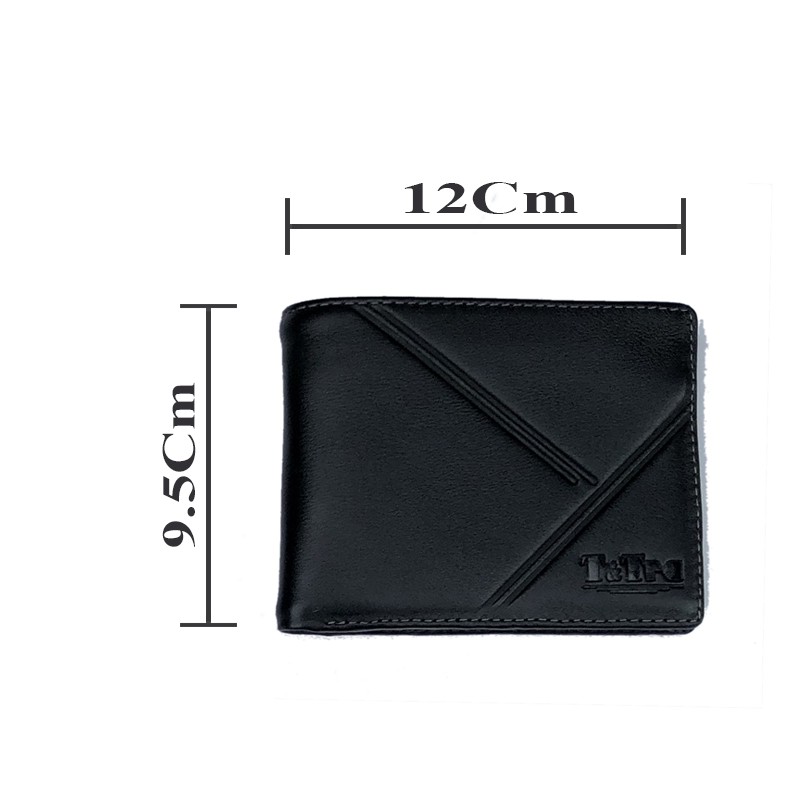Ví Nam Ngang T&amp;Tra V02 Đen, Chất Liệu Da Bò Cao Cấp, Nhiều Ngắn