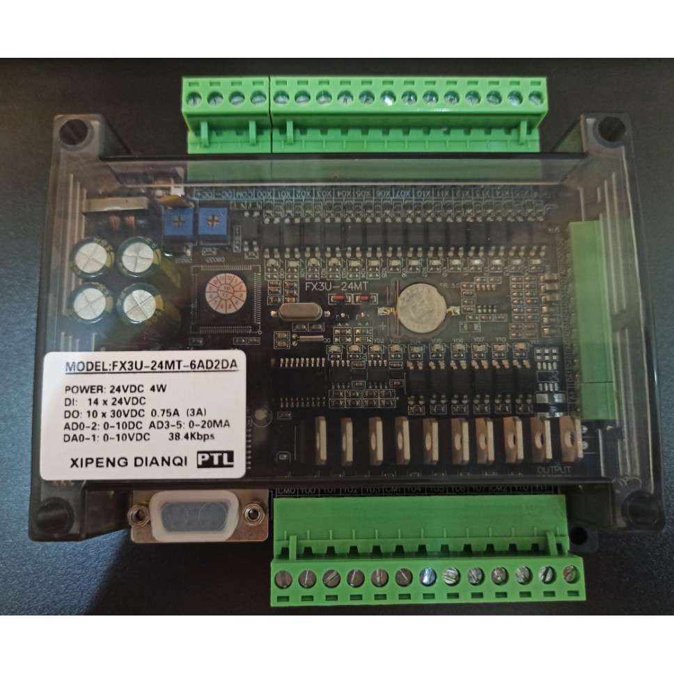 Bộ Board mạch lập trình PLC FX3U FX2N FX1N 20MT 24MT 6AD2DA lập trình GX Works2
