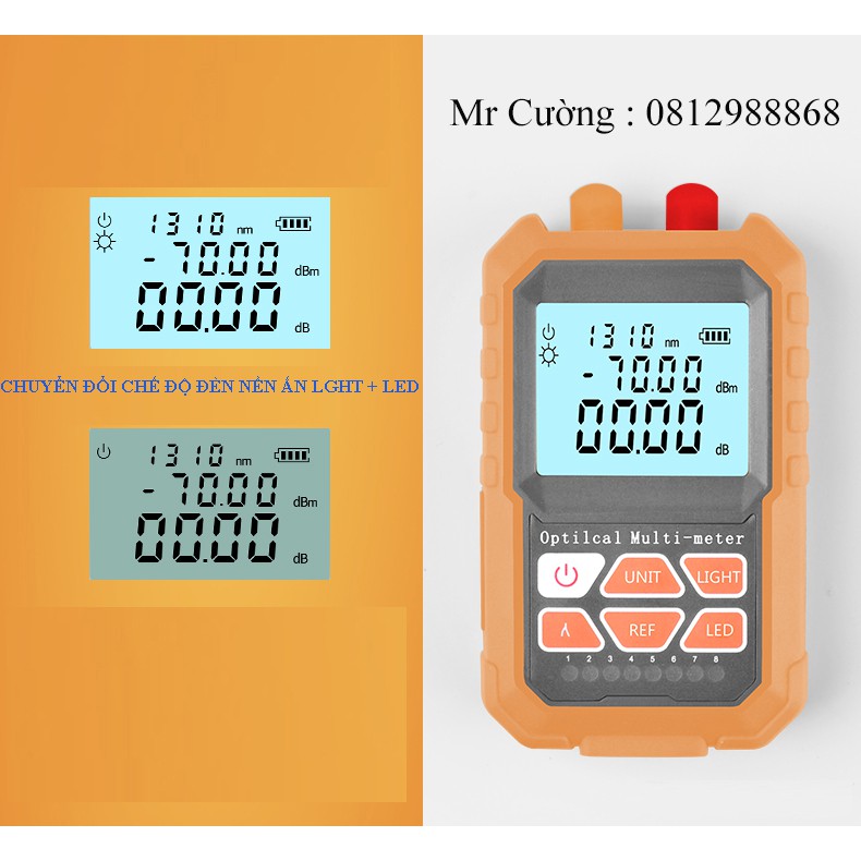 Máy Đo Công Suất Mini Kèm Soi 15Km Có Hỗ Trợ Sạc Cáp Quang Ftth