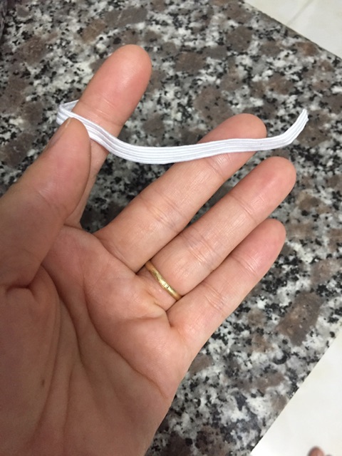 Cuộn dây thun co giãn màu trắng size bé