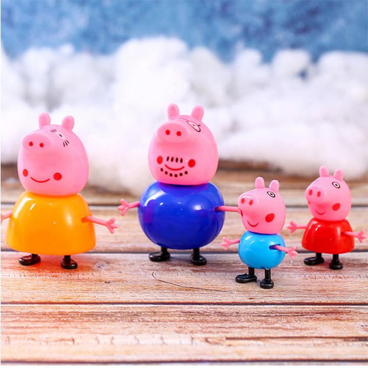 Set gia đình lợn Peppa Pig trang trí bánh kem, túi 4 heo Peppa pig