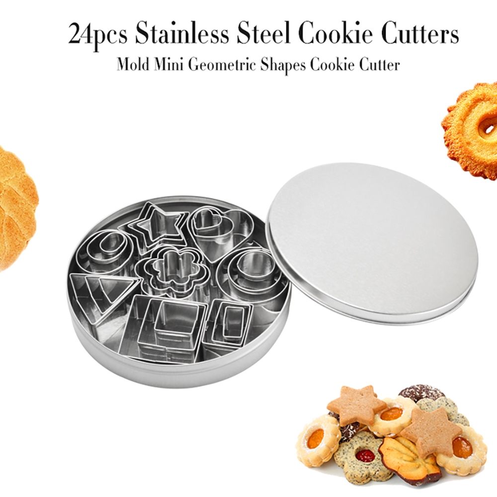 CONOPERY Set 24 Khuôn Cắt Bánh Quy Bằng Inox Dễ Thương Tiện Dụng