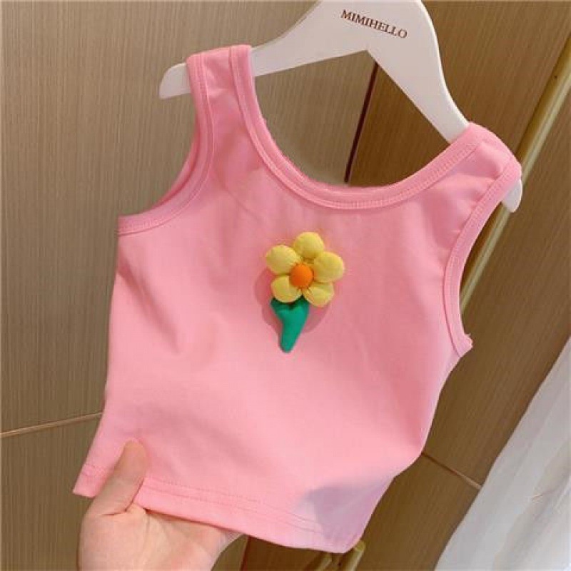 Áo Sát Nách Vải Cotton In Hoa 3D Nhiều Màu Thời Trang Mùa Hè 2022 Cho Bé Gái