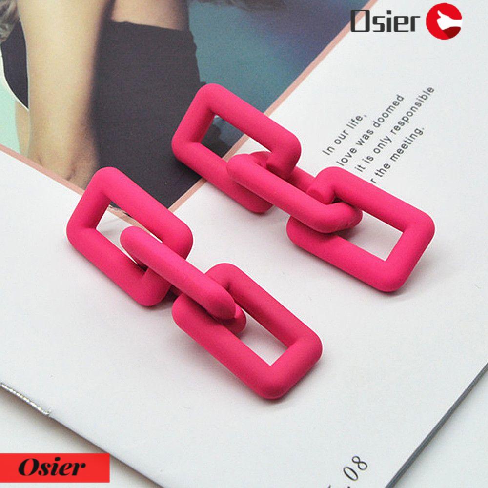 Osier Bông Tai Acrylic Dáng Dài Thả Dây Xích Màu Kẹo Thời Trang Thích Hợp Làm Quà Tặng Cho Nữ
