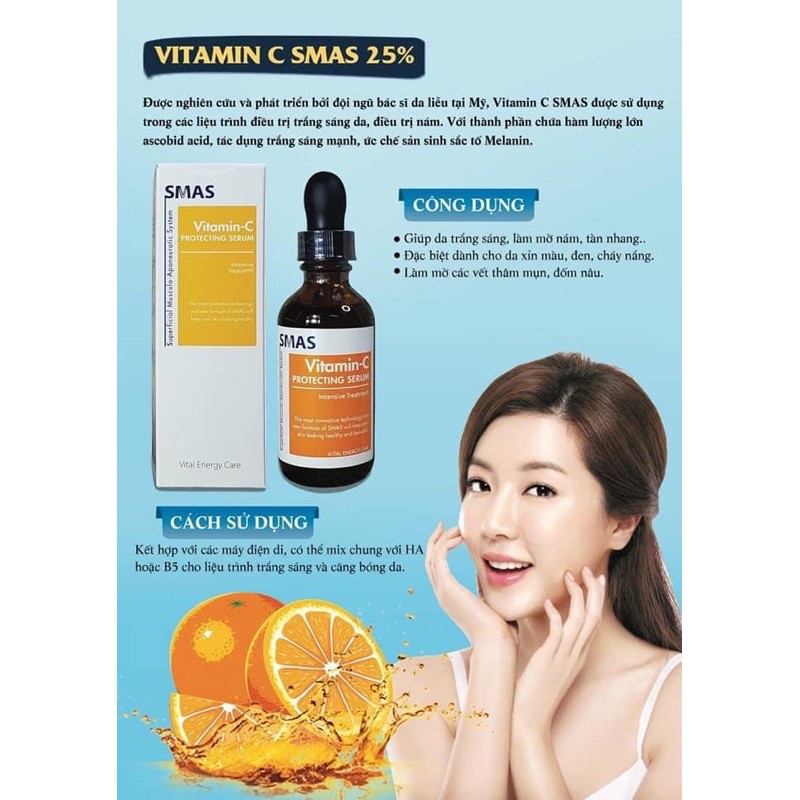Serum ngăn ngừa lão hóa, làm sáng da Vitamin C SMAS 60ml nhập khẩu Hàn Quốc