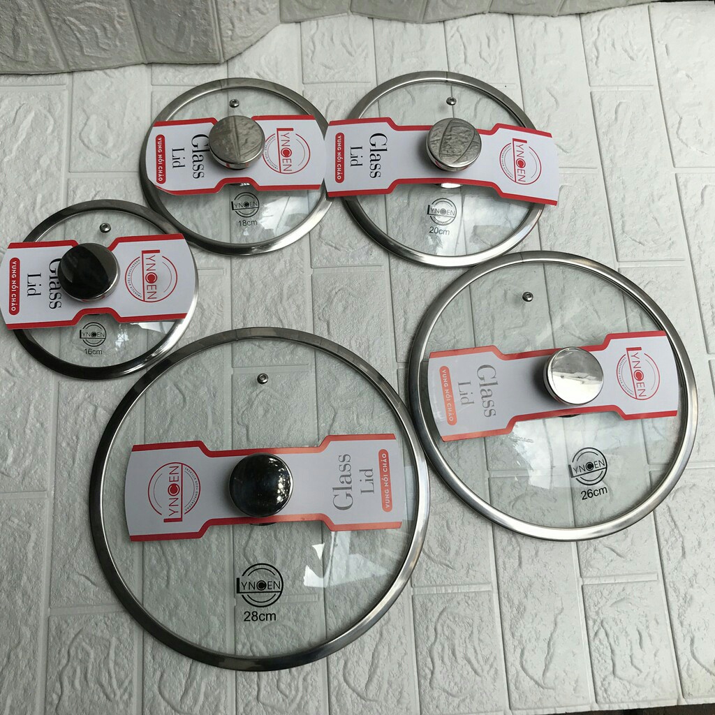 Nắp nồi, chảo kính cường lực, viền Inox siêu chắn chắn | Vung nồi cao cấp thương hiệu Lyncen
