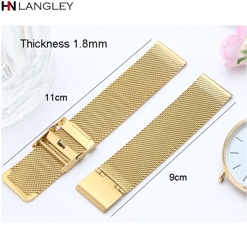 Dây Đồng Hồ Bằng Thép Không Gỉ 12-24mm 0.6 14/16/18/20/22/24mm