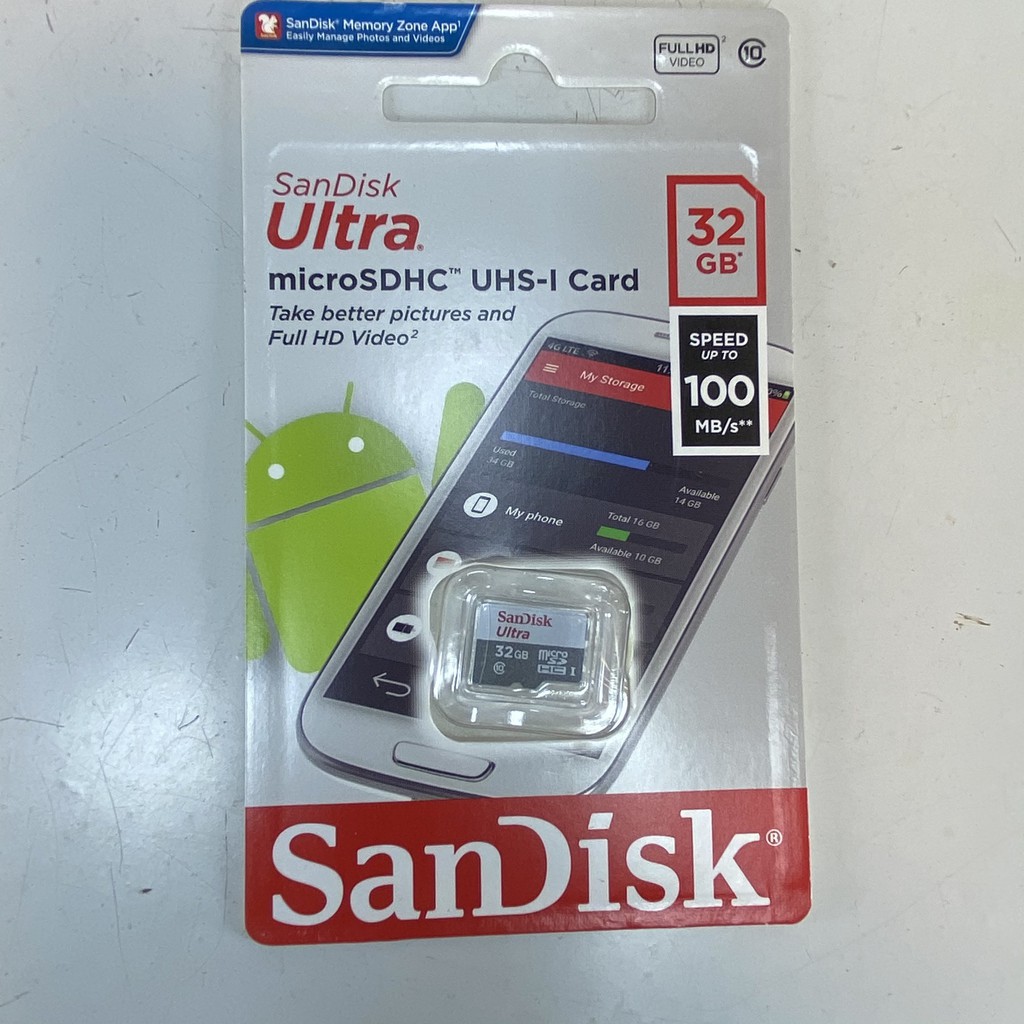 Thẻ nhớ 32Gb SanDisk Ultra Class 10 100Mb/s chính hãng mới, hàng đẹp Smarttnt.vn